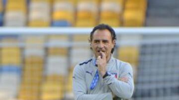 El seleciconador italiano, durante un entrenamiento.