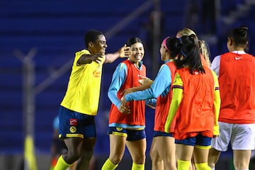 Chidinma Okeke celebrates her goal 4-0 of America during the Quarter-Finals second leg match between America and FC Juarez as part of the Torneo Clausura 2025, Liga MX Femenil at Ciudad de los Deportes Stadium on April 26, 2025 in Mexico City, Mexico.