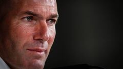 Zinedine Zidane, head coach of Real Madrid CF from France, talks to the Media during the Real Madrid press conference before the spanish league La Liga football match between Real Madrid CF and Real Betis Balompie in Valdebebas, Madrid, Spain, on November