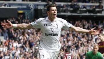 Gareth Bale celebra un gol con el Tottenham.