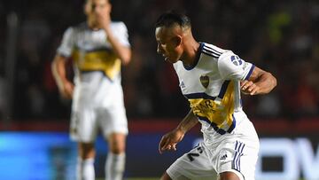 Sebastián Villa durante un partido con Boca Juniors.