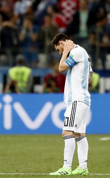 ¿Argentina, eliminada? Rostros de Messi, Maradona y la afición