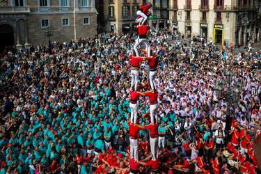 Uno de los grupos de 'Castellers'.
