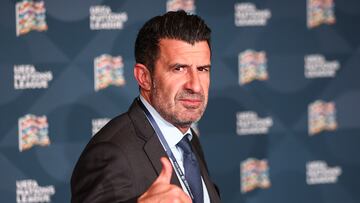 Paris (France), 08/02/2024.- Portuguese former player Luis Figo arrives to the UEFA Nations League 2024/25 League Phase Draw at Maison De La Mutualite in Paris, France, 08 February 2024. (Francia) EFE/EPA/Mohammed Badra
