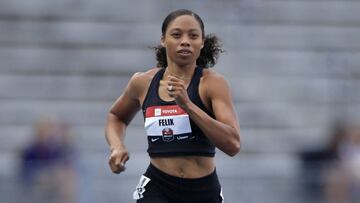 Allyson Felix, durante un campeonato