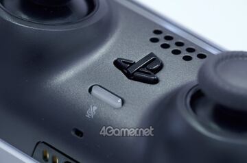 Los acabados del micrófono y el icono de PlayStation.