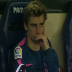 Así se quedó Griezmann tras ser cambiado y marcar Ünal