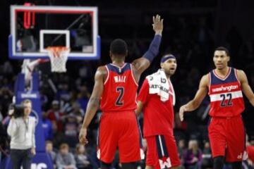 John Wall, Otto Porter Jr. y Jared Dudley.