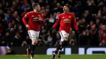 Lingard celebrando su gol ante el Burnley.