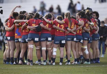 Im¨¢genes de la semifinal del Campeonato de Europa de rugby femenino disputada en el Estadio Central de la Universidad Complutense entre la selecci¨®n espa?ola, dirigida por Jos¨¦ Antonio Barrio, y la selecci¨®n rusa.