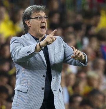 Partido amistoso Barcelona - Santos. Tata Martino.