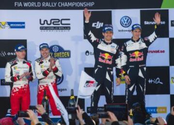 Sebastian Ogier y su copiloto Julien Ingrassia  segundos en el Rally de Suecia