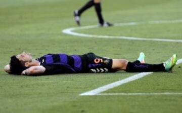 El jugador del Valladolid Javi Guerra tras fallar una ocasión ante el Real Betis.