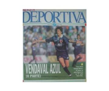 Su estreno en sociedad. Tres goles a Colo Colo en un cl&aacute;sico de 1994 por Copa Chile.