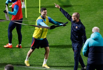 Lewandowski durante un momento del entrenamiento.