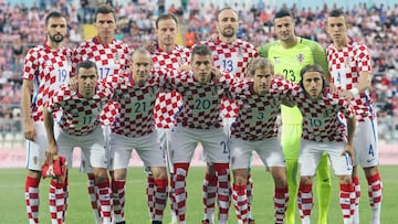 Jugadores de la Selecci&oacute;n de Croacia, entre los que se encuentra Modric (Real Madrid) y Rakitic (Barcelona).