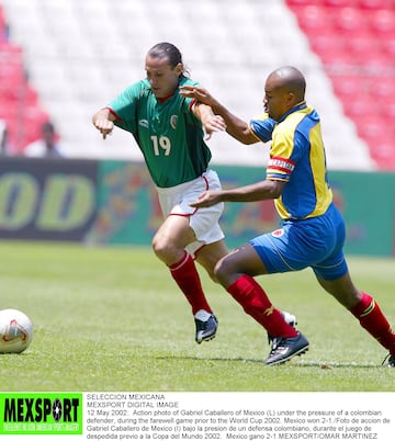 Gabriel Caballero durante un partido amistoso con México.