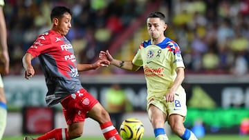 during the 3rd round match between Necaxa and America as part of the Torneo Clausura 2024 Liga MX at Victoria Stadium on January 27, 2024 in Aguascalientes, Mexico.