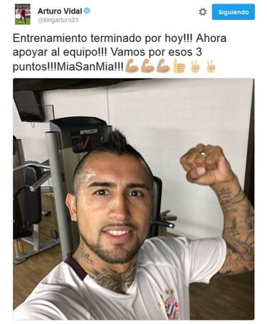 Arturo Vidal anticipa que no jugará duelo de Champions