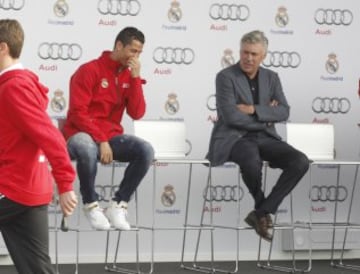 Cristiano Ronaldo con Carlo Ancelotti. 