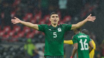   Johan Vasquez of Mexico during the game Mexican National Team (Mexico) vs Honduras, corresponding to the Quarterfinals second Leg of the Concacaf Nations League 2023-2024, at Azteca, on November 21, 2023.

<br><br>

Johan Vasquez de Mexico durante el partido Seleccion Nacional Mexicana (Mexico) vs Honduras, correspondiente a Cuartos de Final Vuelta de la Liga de Naciones de Concacaf 2023-2024, en el Estadio Azteca, el 21 de Noviembre de 2023.