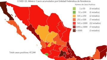 Mapa y casos de coronavirus en México por estados hoy 17 de mayo