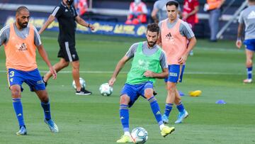 José Mari, durante un entrenamiento del Cádiz.