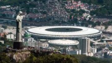 MARACANÁ. El campo emblemático de Río de Janeiro acogerá siete partidos del Mundial, con el Cristo de Corcovado como principal espectador.