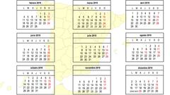 Calendario Laboral 2019: festivos y puentes