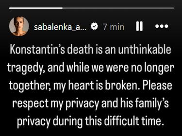 Sabalenka rompe su silencio tras el presunto suicidio de su expareja