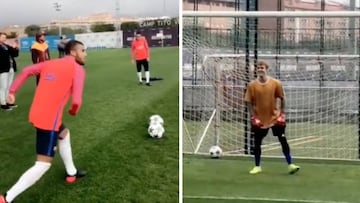 Justin Bieber has a kickabout with Neymar and Rafinha