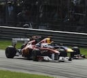 Vettel se quejó por la defensa de Alonso
