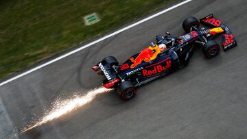 33 VERSTAPPEN Max (nld), Red Bull Racing Honda RB16B, action during the Formula 1 Pirelli Gran Premio Del Made In Italy E Dell Emilia Romagna 2021 from April 16 to 18, 2021 on the Autodromo Internazionale Enzo e Dino Ferrari, in Imola, Italy - Photo Florent Gooden / DPPI
 AFP7 
 17/04/2021 ONLY FOR USE IN SPAIN