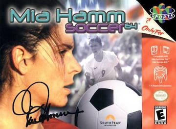 Videojuego de Mia Hamm en Nintendo Soccer 64
