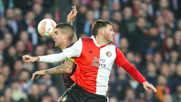 El delantero mexicano, que ya se apropió de la titularidad en el Feyenoord, disputó 83 minutos en el duelo de ida de cuartos de final de UEL, celebrado en De Kuip.