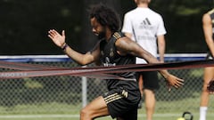Marcelo en un entrenamiento durante la temporada del Real Madrid en Montreal.