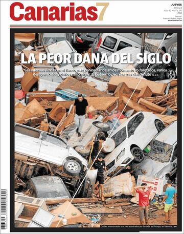 ¡°No camin¨¢is solos¡±: la prensa copa sus portadas con la cat¨¢strofe de la DANA