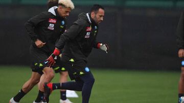 David Ospina durante un entrenamiento con el Napoli