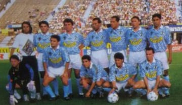 O'Higgins en la Liguilla de 1994. Arriba de izquierda a derecha: Clarence Acuña, Luis Casanova, Wilson Rojas, Eduardo Soto, Joel Molina y Mauro Meléndez. Abajo: Roberto 'Tomatín' Rojas, Malcom Moyano, Jorge Díaz, Moisés Avila y Jaime Riveros.