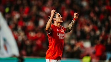 Darwin N&uacute;&ntilde;ez celebra durante el partido contra el Santa Clara.