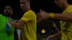 A video is going viral of Al Nassr’s Cristiano Ronaldo screaming at a ref and pushing a fan who tried to take a selfie with him.