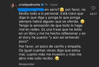 Cristina Pedroche estalla en redes sociales: “Cuanto más me abro, más odio recibo”