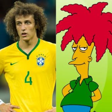 El inconfundible David Luiz tiene un clon animado: Bob Patiño, de Los Simpsons.