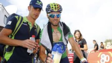 Alejandro Valverde tras acabar la novena etapa. 