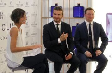 David Beckham y el actor Alex González durante el acto publicitario de Haig Club.