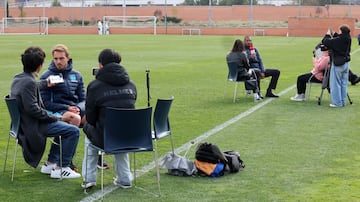 Los jugadores del Legans durante el 'Media Day' previo a la visita al FC Barcelona. 