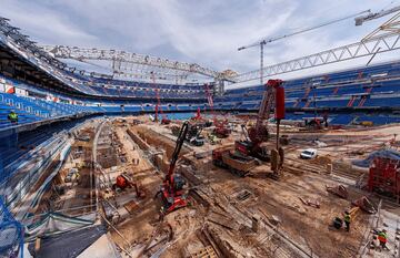 Obras del Santiago Bernabéu: la cubierta empieza a coger forma