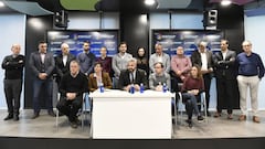 Miembros de la ACFF durante una rueda de prensa en la sede de LaLiga en Madrid. 