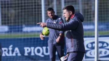 Lisci durante el entrenamiento de hoy.