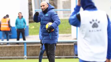 Abelardo durante un entrenamiento.
